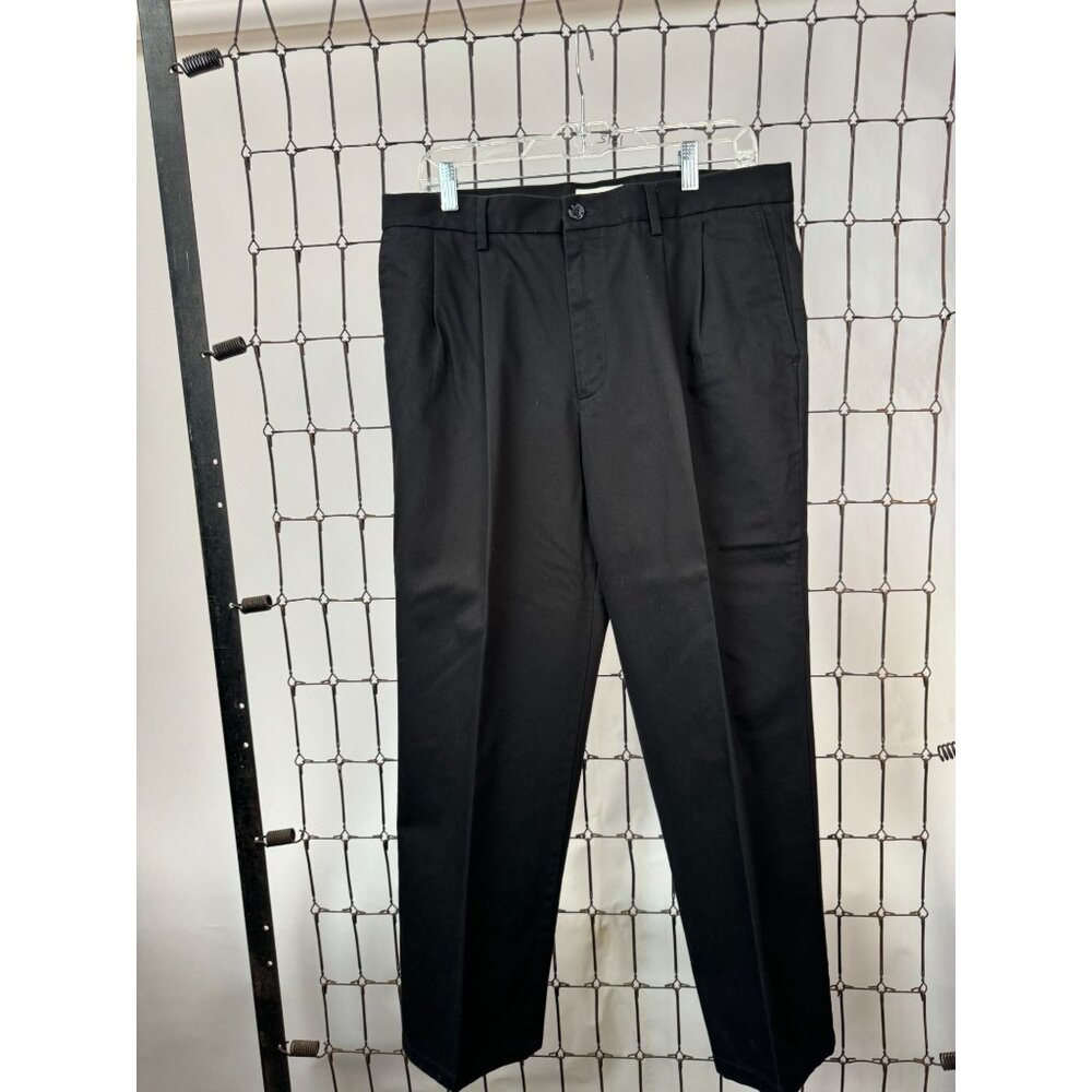 Dockers Mens Classic Fit Black Cotton Blend Trousers 34 x 29